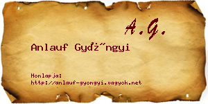 Anlauf Gyöngyi névjegykártya